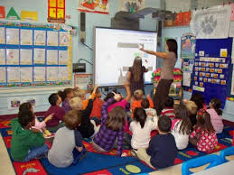 Picture of a class being instructed at a Smart Board