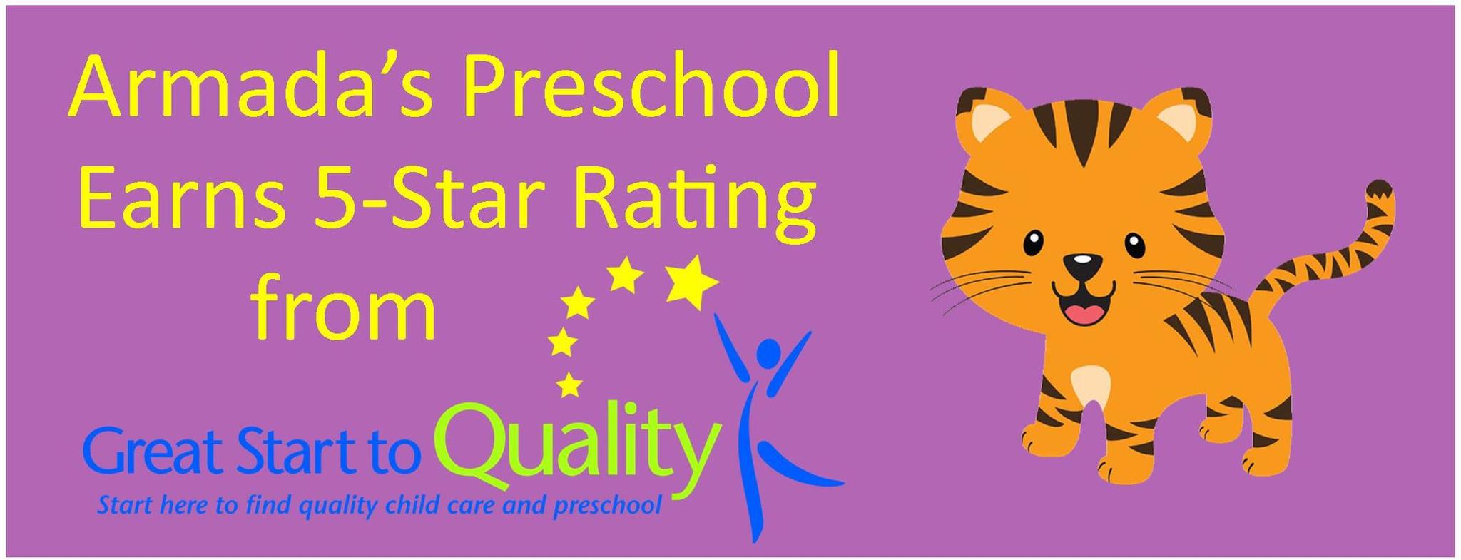 Armada's Preschool Earns Prestigious 5 Star Rating from Great Start to Quality