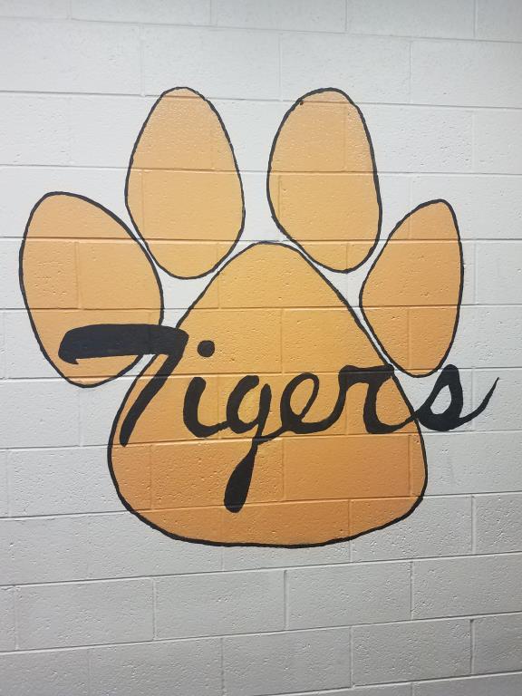 Tiger Mural in High School Kitchen finished