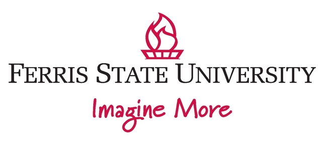 Ferris State University logo with torch and 