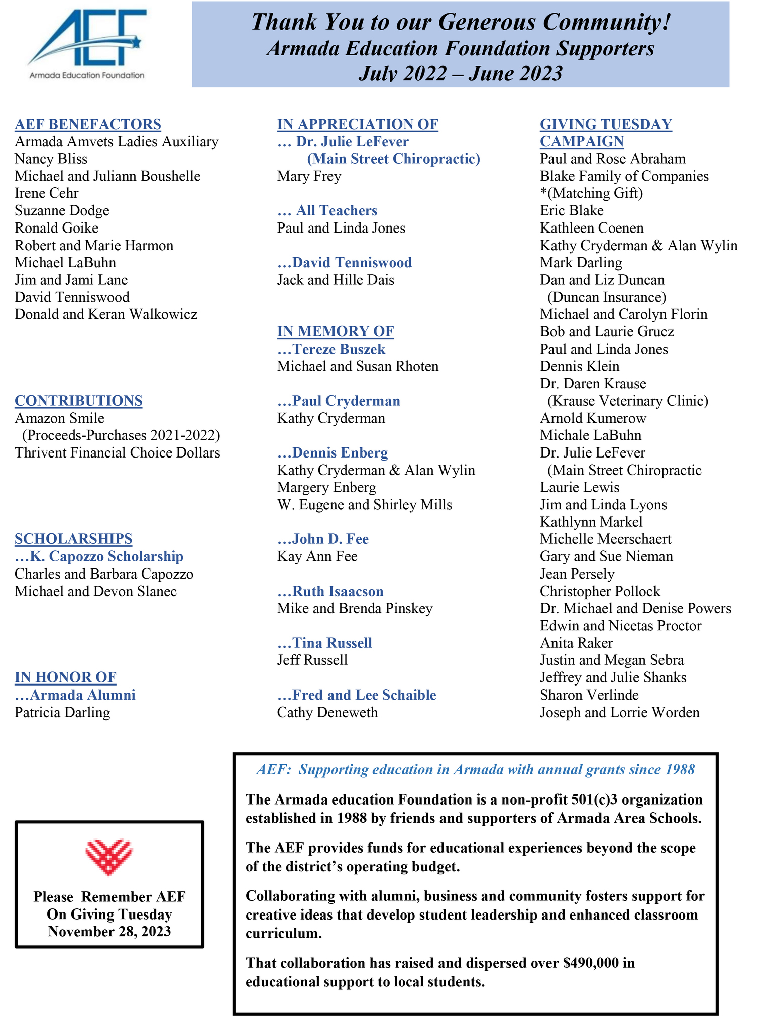 Armada Education Foundation Our Community Our District Armada