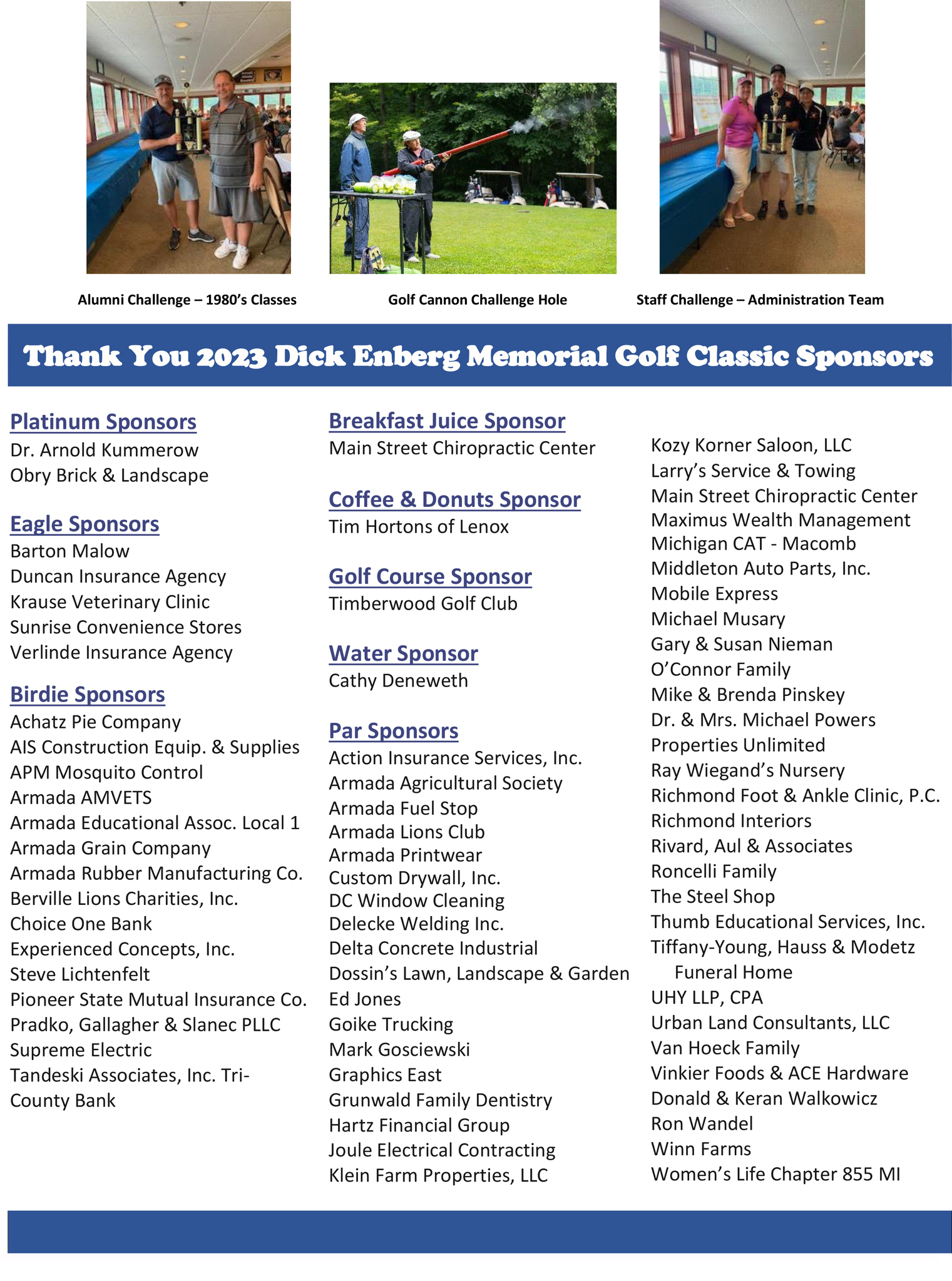 Thank you to our sponsors